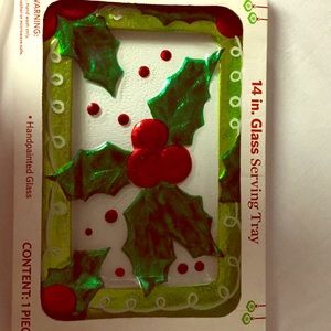 Glass Christmas Platter